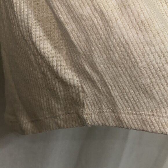 AE Heather Cream Crewneck Soft Plush Ribbed Long Sleeve Tee - Picture 11 of 16